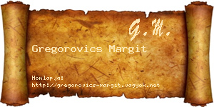 Gregorovics Margit névjegykártya