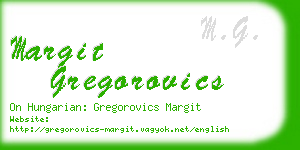 margit gregorovics business card